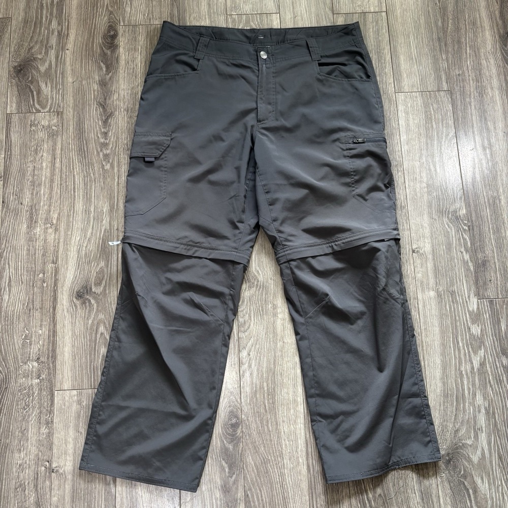 Columbia Silver Ridge Convertible Pants Mens 36 Gray Omni Shade Hiking UPF Trail